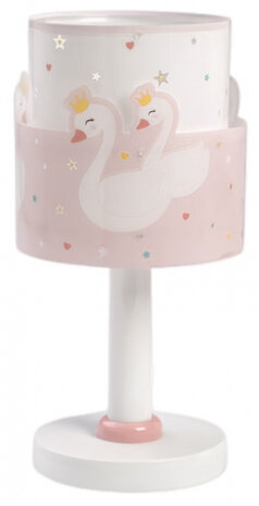 nachtlampje Zwaan junior 30 x 15 cm wit/roze