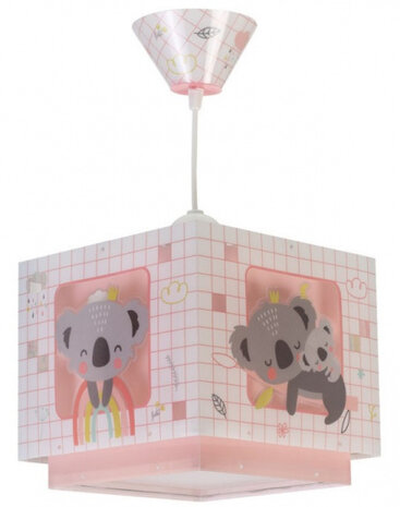 hanglamp Koala junior 65 x 33 cm E27 wit/roze