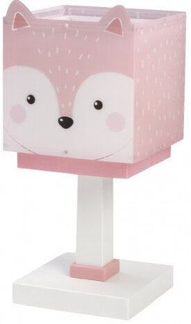 nachtlampje Vosje junior 30 x 15 cm wit/roze