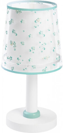 nachtlampje Bloemen junior 30 x 15 cm wit/blauw