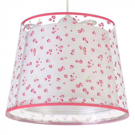 hanglamp Bloemen junior 65 x 24 cm E27 wit/roze