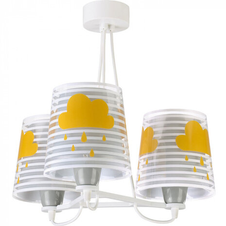 kroonluchter Wolkje junior 39 x 45 cm E27 wit/geel