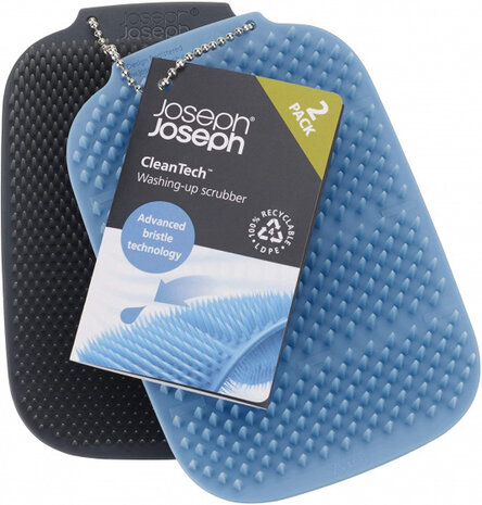 afwasborstel CleanTech 10,9 cm PP blauw/grijs