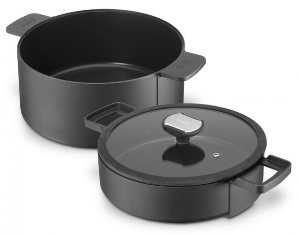 kook- en braadpan B Double 24 cm aluminium 2-delig