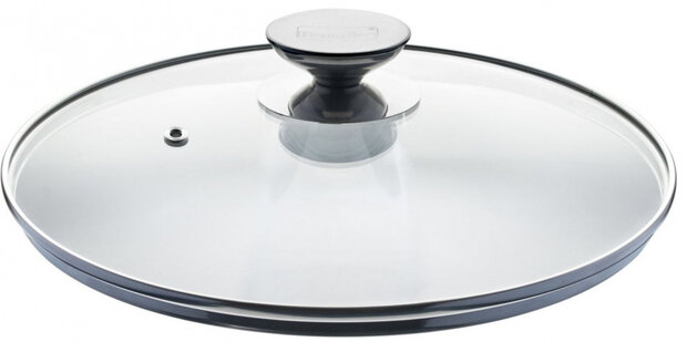 pannendeksel los 32 cm glas/RVS transparant