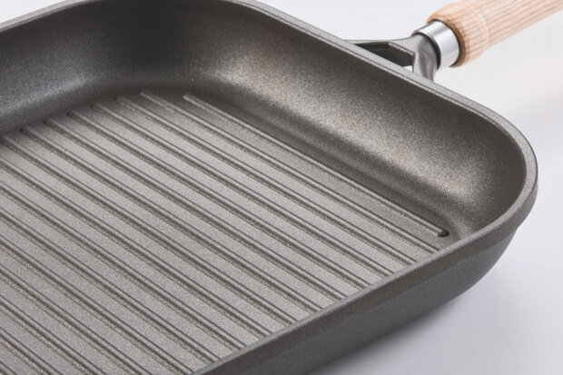 grillpan Bonanza 24 cm aluminium zwart/naturel