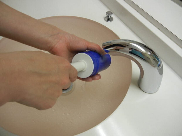 kledingroller 22,5 cm ABS blauw/wit