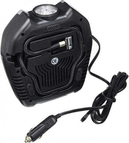 luchtcompressor 12 volt 10 bar 22 x 20 cm zwart/zilver