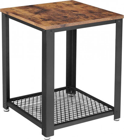 nachtkastjes 45 x 45 x 55 cm staal/hout bruin