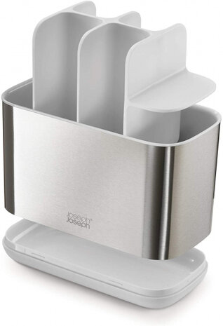 badkameraccessoire-set RVS zilver/wit 2-delig
