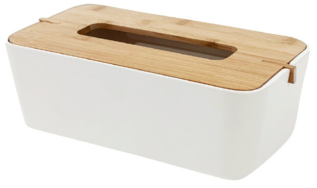tissuehouder Ecologik 25,5 cm bamboe wit/blank
