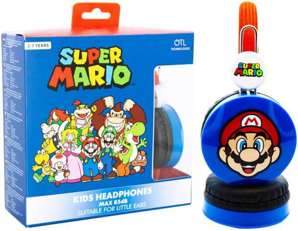 koptelefoon Super Mario junior 3,5 mm 85db blauw