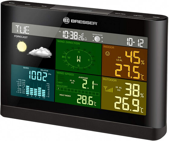weerstation Comfort 5-in-1 202 mm zwart 3-delig