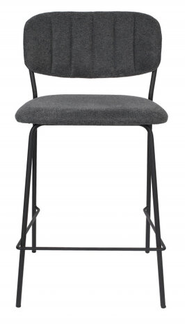 barkruk Jolien 48 x 89 cm staal/polyester/nylon donkergrijs
