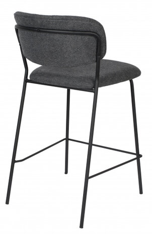 barkruk Jolien 48 x 89 cm staal/polyester/nylon donkergrijs