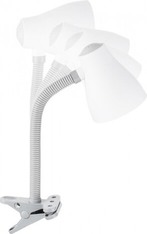 bureaulamp Manou 40,5 x 11,5 cm kunststof wit