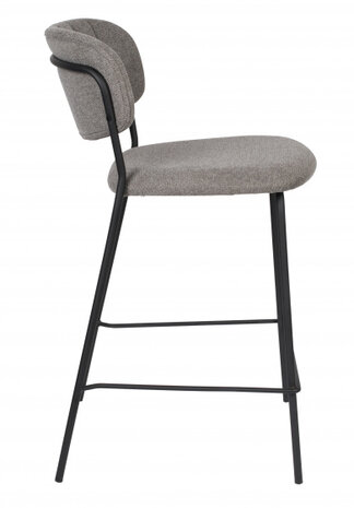 barkruk Jolien 48 x 89 cm staal/polyester/nylon grijs