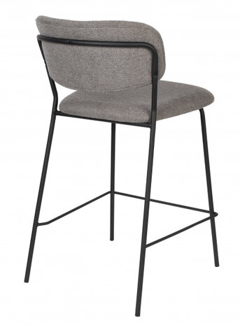 barkruk Jolien 48 x 89 cm staal/polyester/nylon grijs