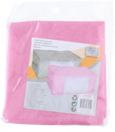 opbergbox 69 liter 59 x 42 cm polyester roze