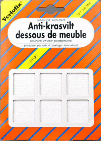 anti-krasvilt, zelfklevend 75 x 100 mm wit