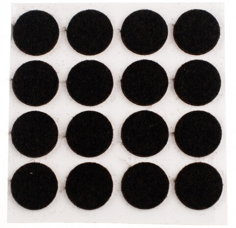 anti-krasvilt zelfklevend diam. 18mm bruin 16stuks