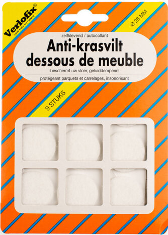 anti-krasvilt zelfklevend diameter 28 mm wit 9 stuks