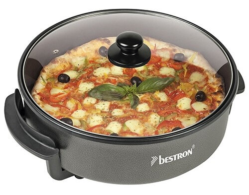 elektrische hapjespan 1500W 40 cm RVS zwart