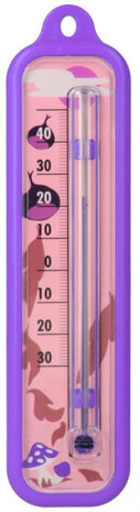 thermometer junior 17,5 x 4,1 cm paars/wit