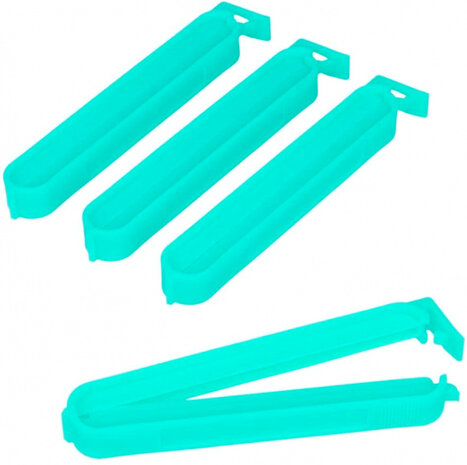 vershoudclips 10 cm turquoise 4 stuks