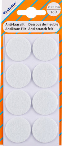 anti-krasvilt zelfklevend diameter 28mm wit 16 stuks