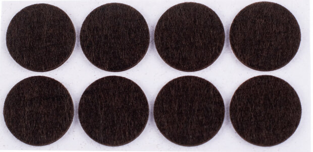 anti-krasvilt zelfklevend diameter 28mm bruin 16stuks