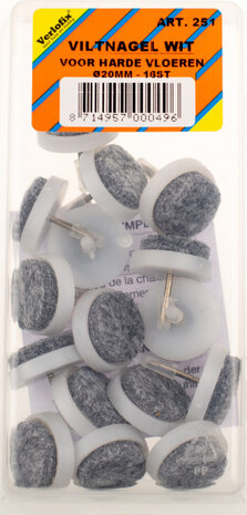 viltnagel diameter 20mm nylon wit 16 stuks