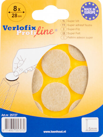 anti-krasvilt Profiline 5mm diam.28mm beige 8 stuks