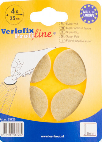 anti-krasvilt Profiline 5mm diam. 25mm beige 4 stuks