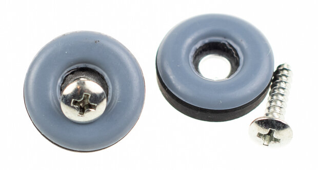 meubelglijder schroef diam.22mm kunstst. grijs 8stuks