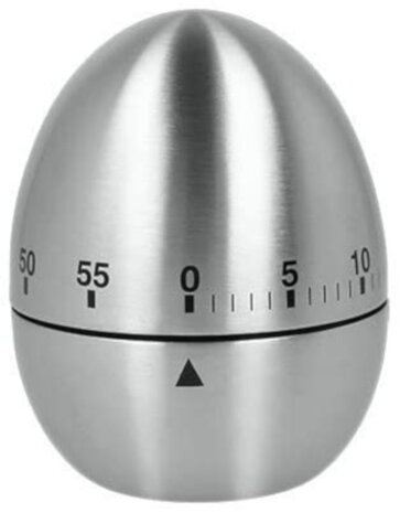 kookwekker ei RVS zilver