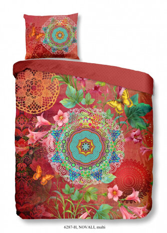 beddengoed Novali 200 x 135 cm katoen rood 2-delig