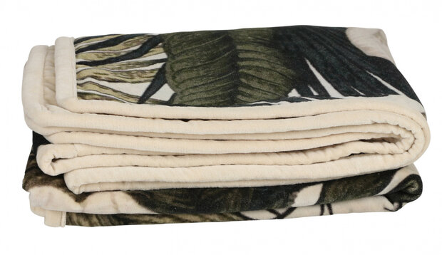 plaid 150 x 125 cm polyester groen/beige