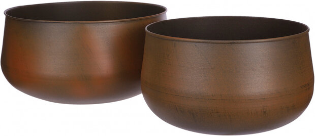 schalen Malawi 33,5 cm marmer bruin 2 stuks