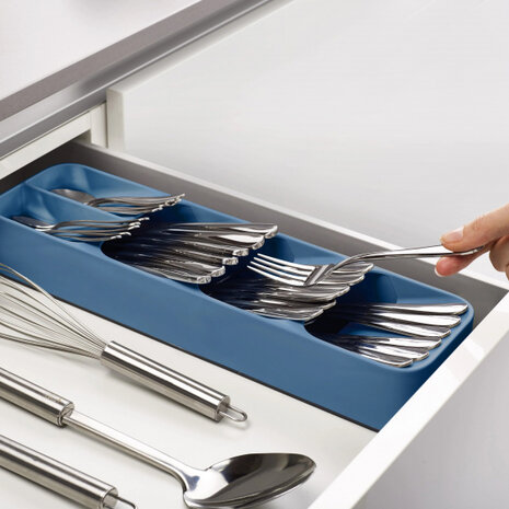 bestek-organizer 39,5 x 11 cm polypropyleen blauw