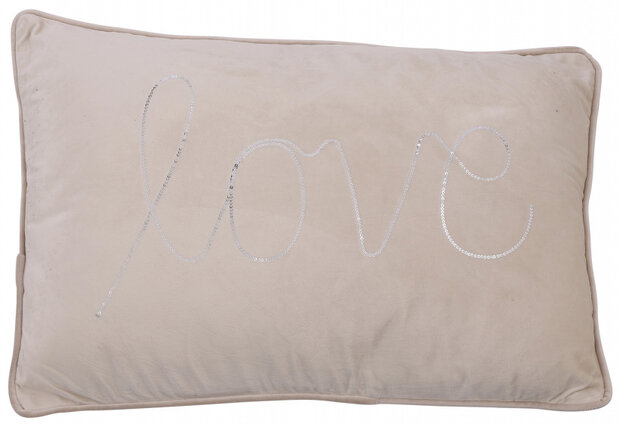 decoratiekussen Love 60 x 40 cm polyester roze