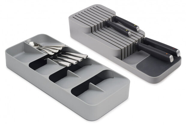 organizer bestek polypropyleen grijs 2 stuks