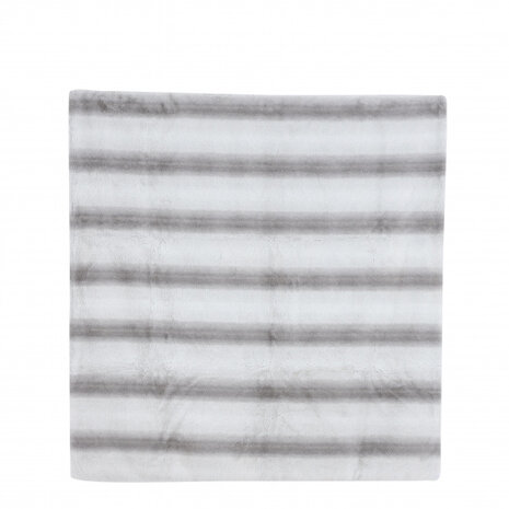 plaid strepen 170 x 130 cm polyester grijs/wit