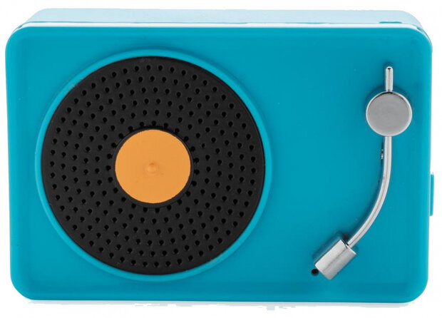 minispeaker Vintage draadloos 7,5 cm ABS blauw