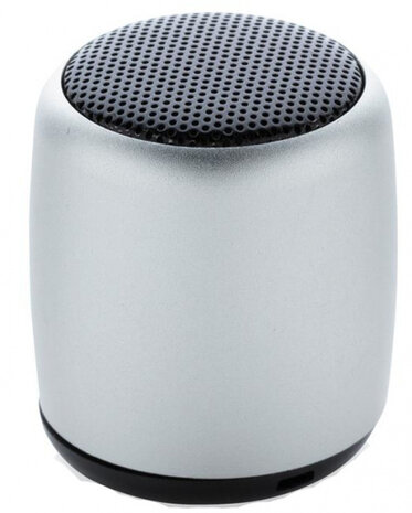 minispeaker draadloos 4,5 cm aluminium zilver