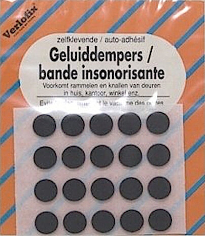 geluiddemper zelfklevend 1 cm vilt zwart 20 stuks