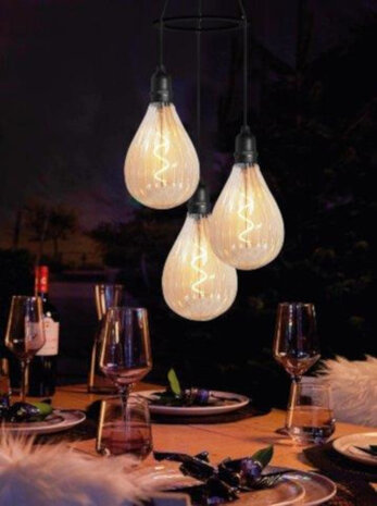 hanglamp Galaxy led 1,5V 7,6 x 15,5 cm glas zwart