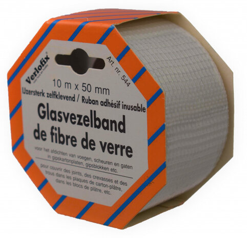 glasvezelband zelfklevend 50 mm x 10 m glasvezel wit