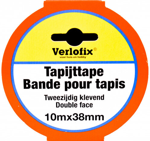 tapijttape dubbelzijdig 38 mm x 10 m polypropyleen wit