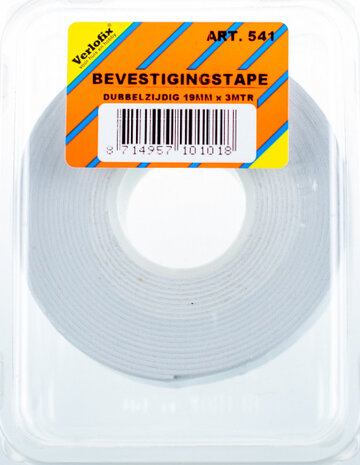 bevestigingstape dubbelzijdig 19 mm x 3 m foam wit